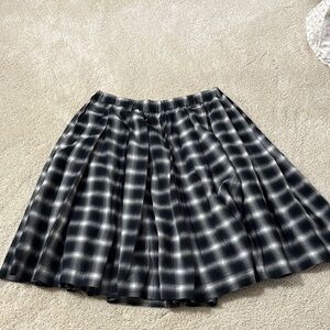 Aspesi cotton pleated Plaid Black and White Women's Skirt Sz 42